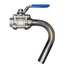 ECON Ball Valve Stainless steel RVS DN 1/2″ Type 7446 Bended Welding connection BSP 1000 PSI